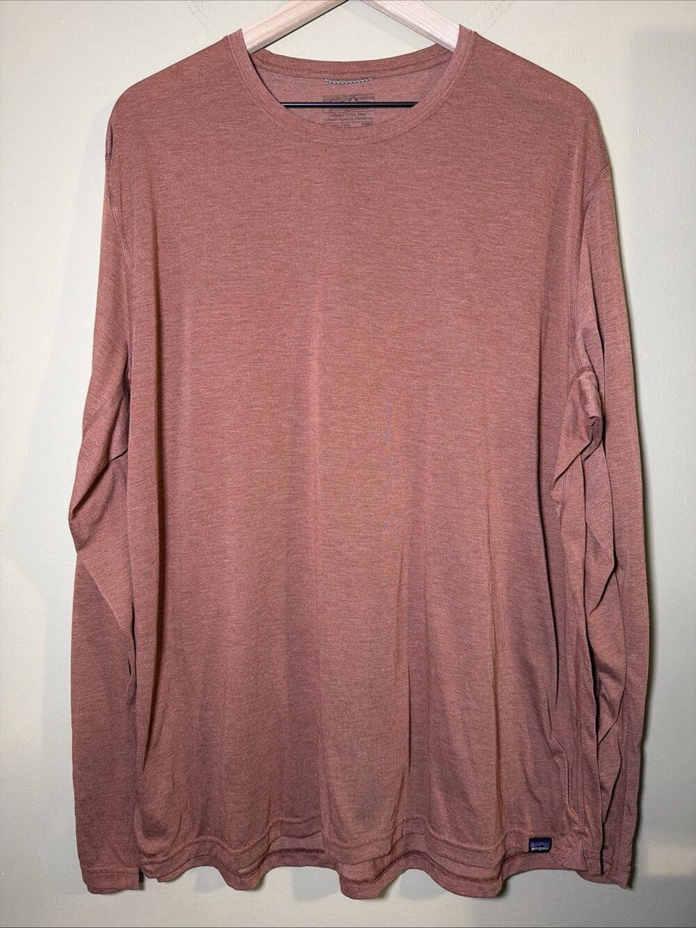 Patagonia Capilene Cool Trail Men’s XXL Long Sleeve Shirt Rust Orange Hiking